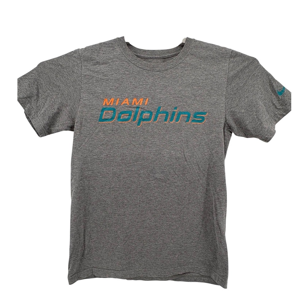 Nike Mens Miami Dolphins T-Shirt Size Small Gray Short‎ Sleeve Football